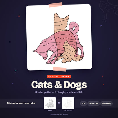 Cats & Dogs: Pet Doodle Patterns