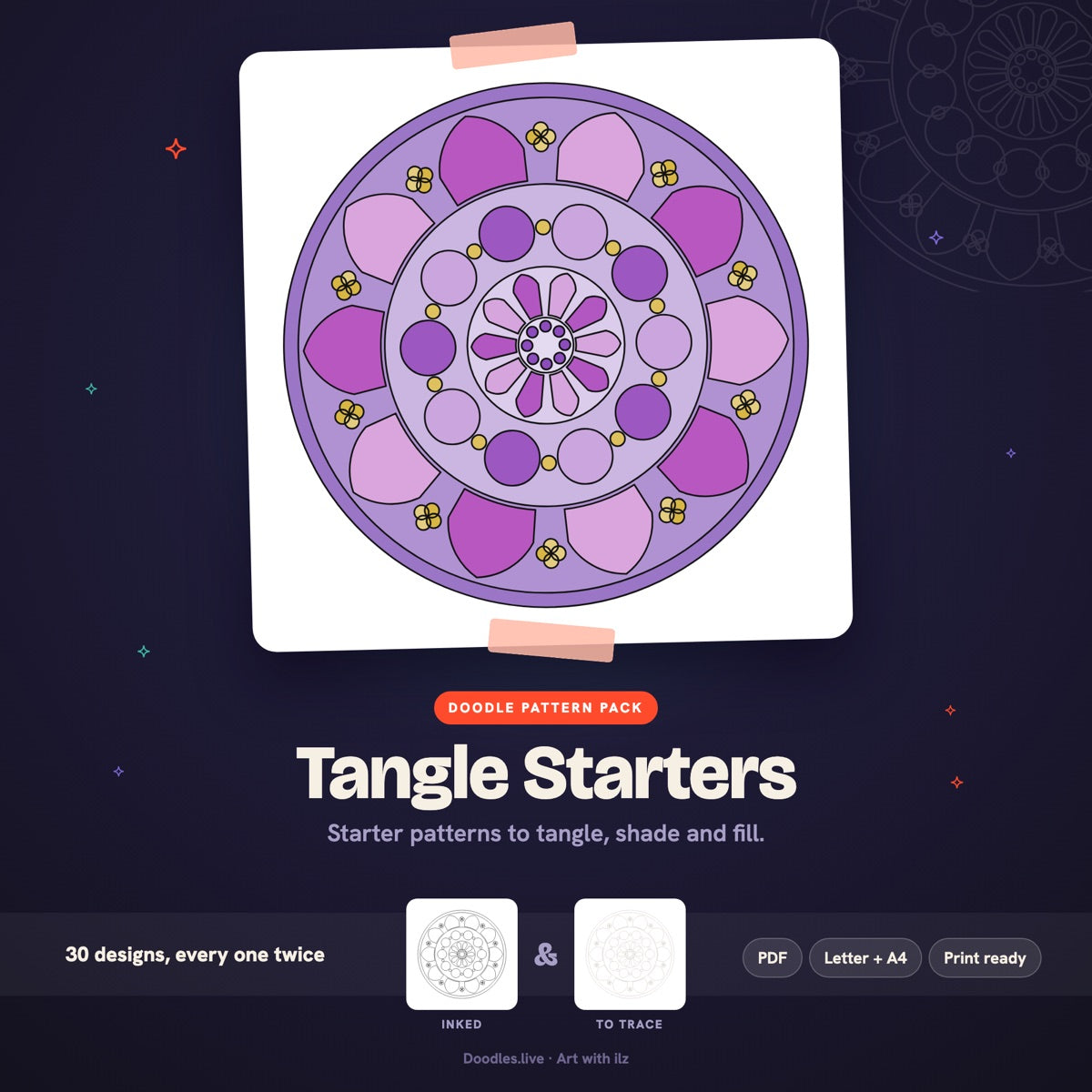 Tangle Starters: Mixed Doodle Patterns