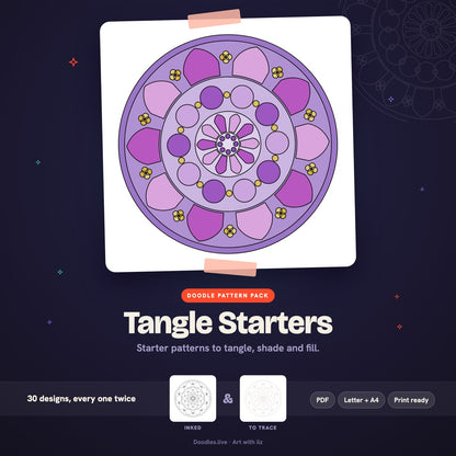 Tangle Starters: Mixed Doodle Patterns