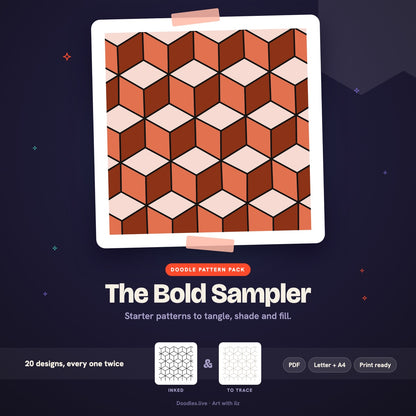 The Bold Sampler: Thick-Line Doodle Patterns