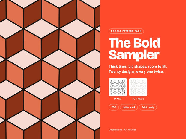 The Bold Sampler: Thick-Line Doodle Patterns