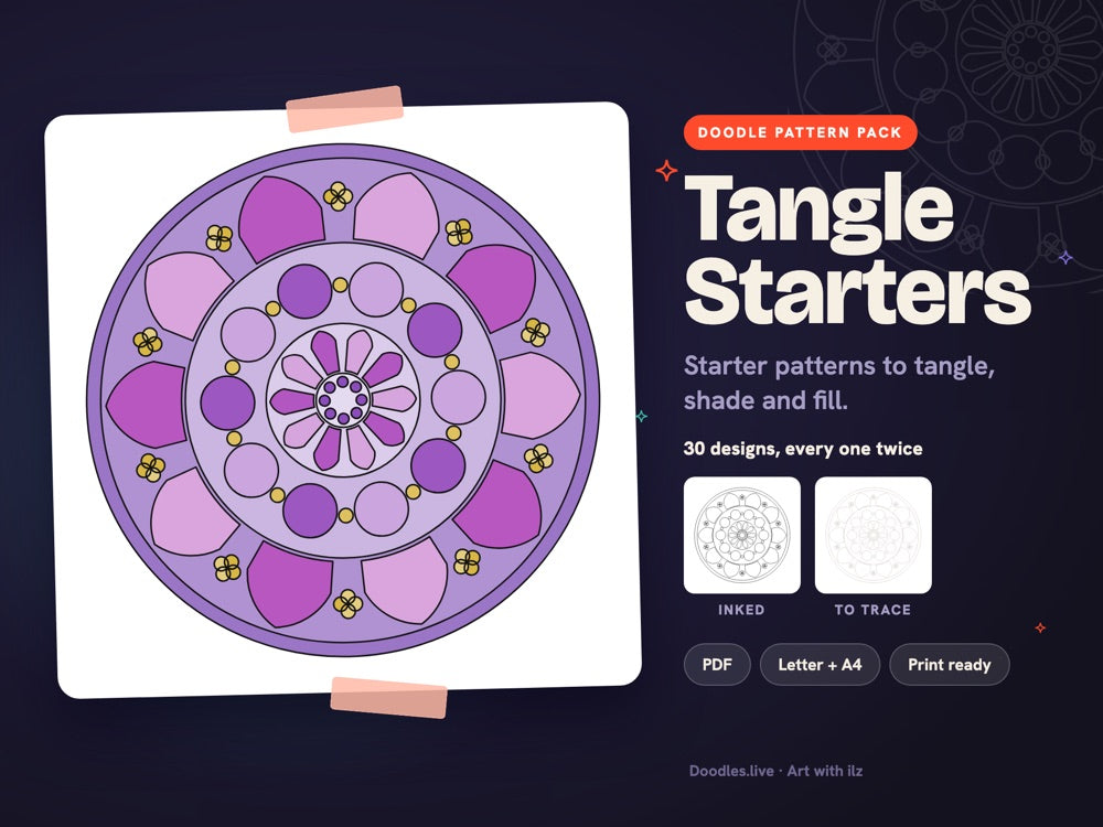 Tangle Starters: Mixed Doodle Patterns