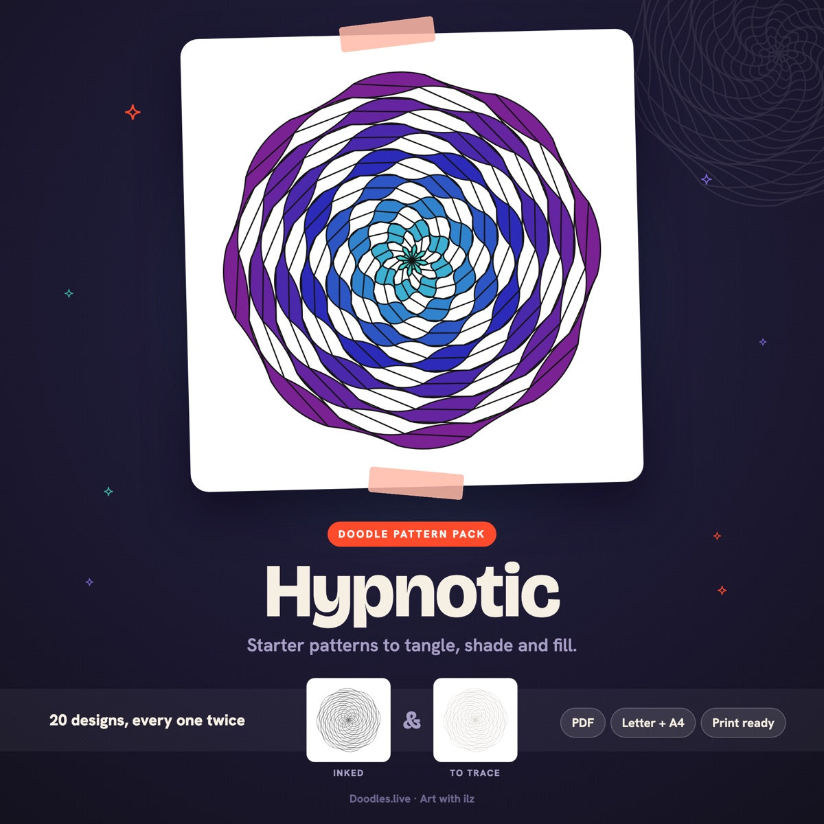 Hypnotic: Op-Art Doodle Patterns