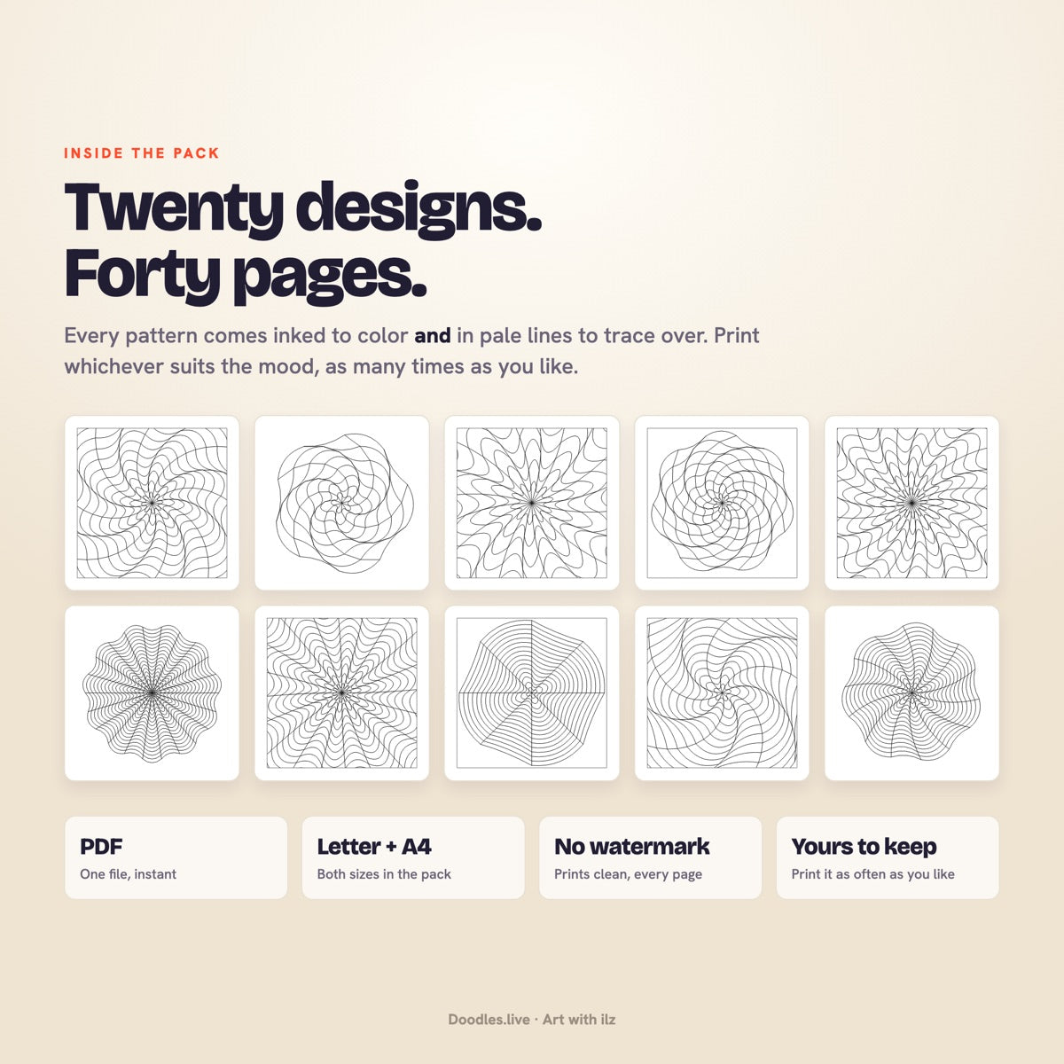 Hypnotic: Op-Art Doodle Patterns
