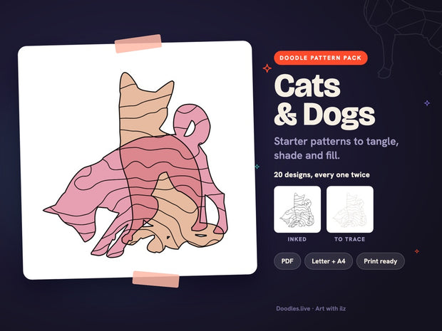 Cats & Dogs: Pet Doodle Patterns