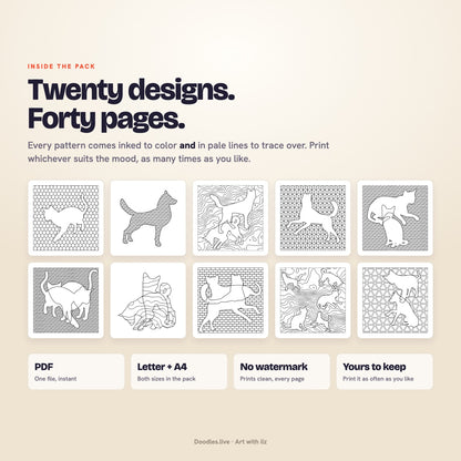 Cats & Dogs: Pet Doodle Patterns