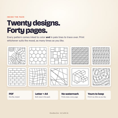 The Bold Sampler: Thick-Line Doodle Patterns