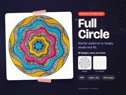 Full Circle doodle pattern pack cover