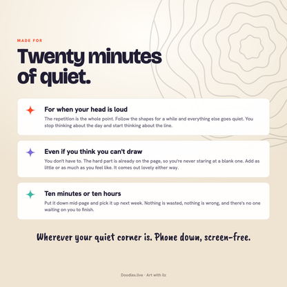 Made for twenty quiet minutes