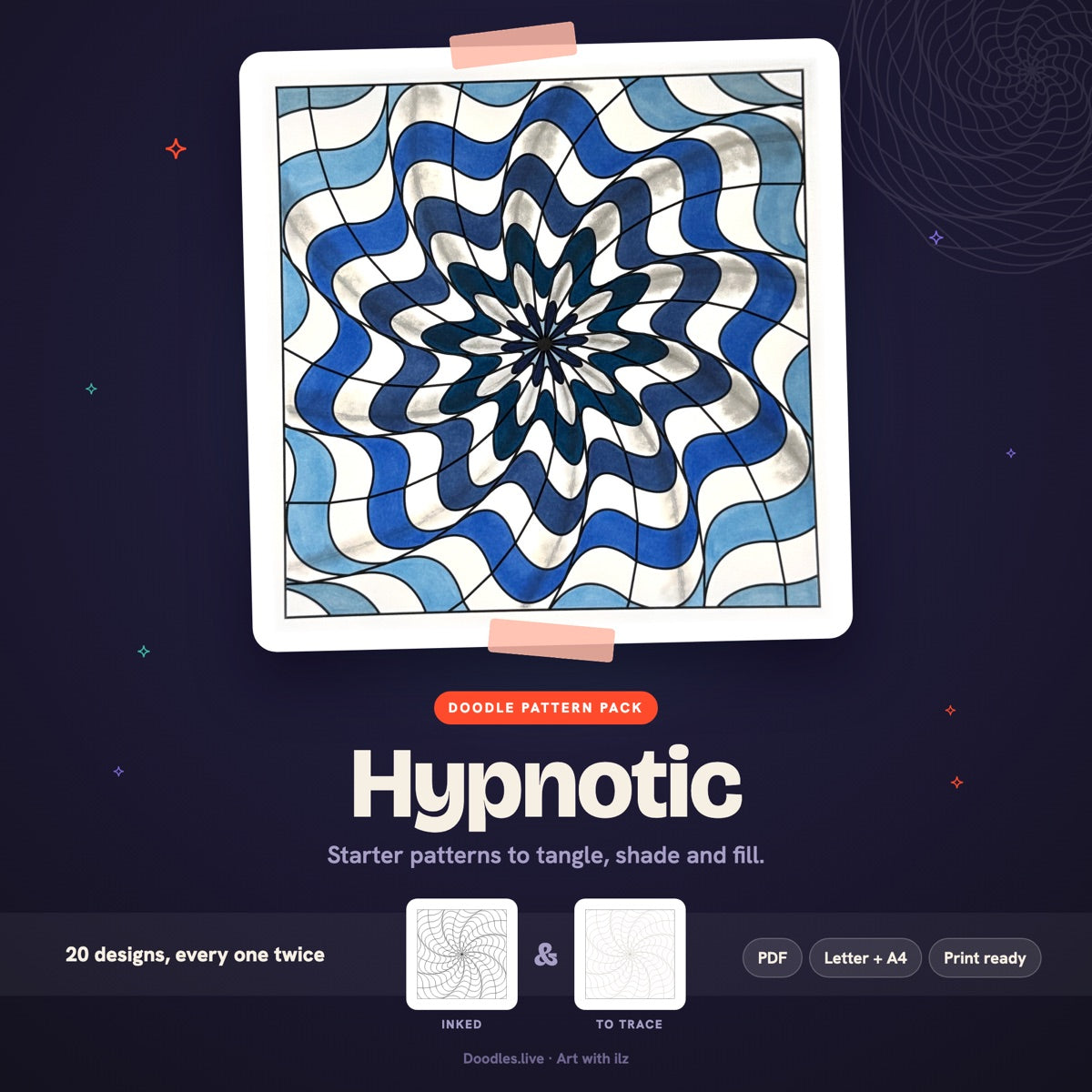 The Hypnotic doodle pattern pack